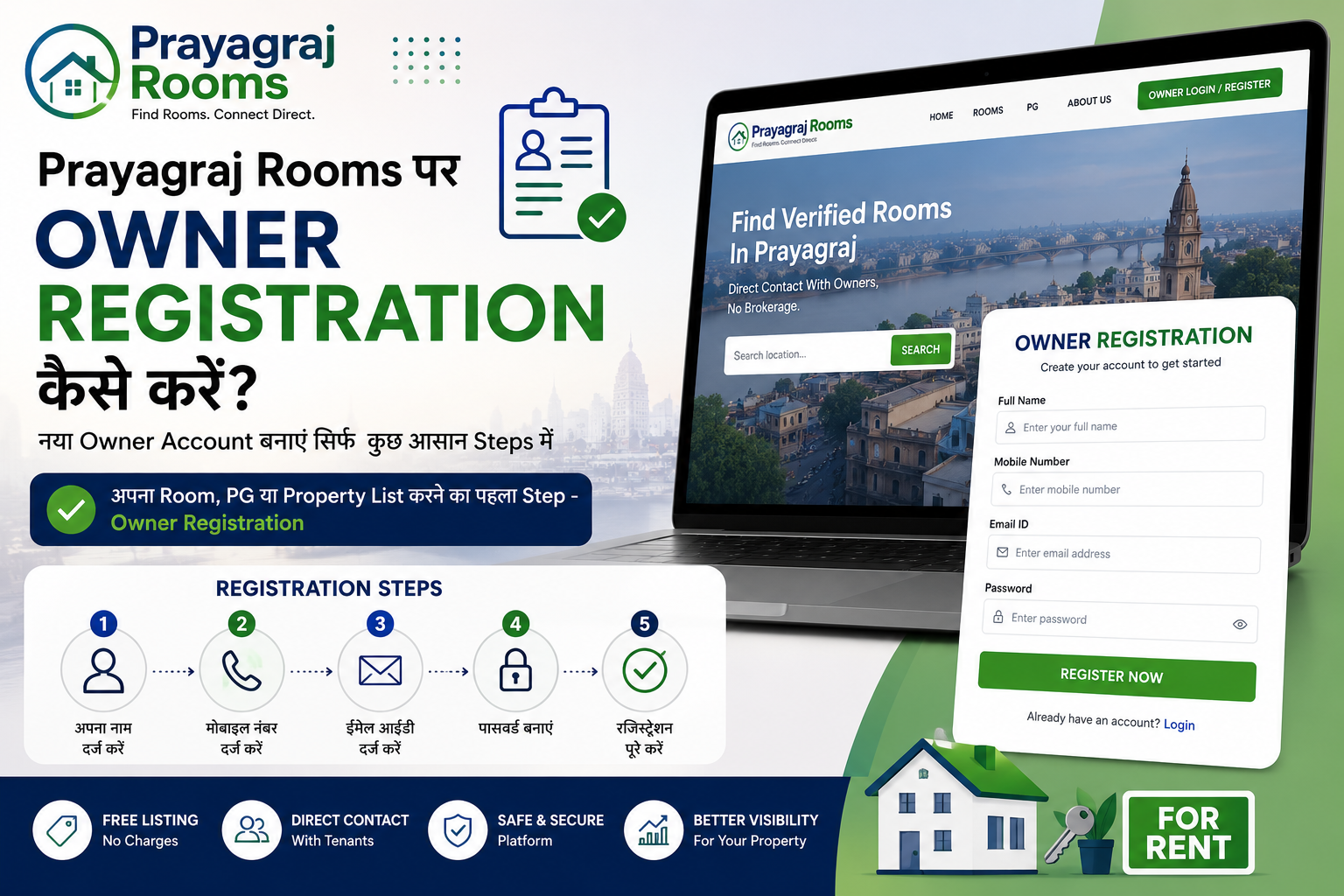 Prayagraj Rooms Owner Registration कैसे करें? | New Owner Account Guide